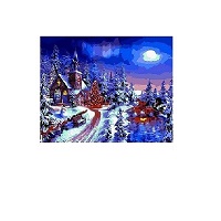 Картина-раскраска Raskras «Новогодняя ночь» 40х50 см купить с доставкой в любой город Украины, цена от 320 грн.