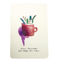 Открытка дизайнерський картон "Merry Christmas and HNY" cup 176071 купить с доставкой в любой город Украины, цена от 25 грн.