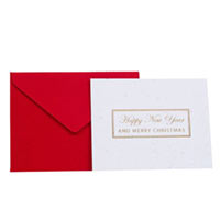 Открытка мини дизкартон "Белая Happy New Year + красный конверт" купить с доставкой в любой город Украины, цена от 35 грн.