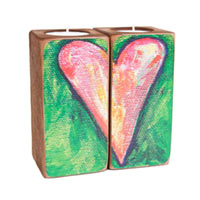 Подсвечник парный Shirma «Сердце» зелёный фон купить с доставкой в любой город Украины, цена от 180 грн.