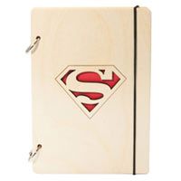 Блокнот с деревянной обложкой Wood&Leather «Superman» светлый купить с доставкой в любой город Украины, цена от 583 грн.