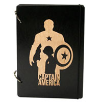 Блокнот с деревянной обложкой Wood&Leather «Captain America» черный купить с доставкой в любой город Украины, цена от 583 грн.