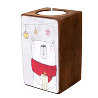 Подсвечник деревянный новогодний «Мишка» купить с доставкой в любой город Украины, цена от 86 грн.
