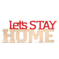 Слово «Let's stay home» (бежево-красный) купить с доставкой в любой город Украины, цена от 245 грн.