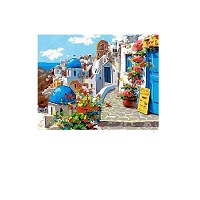 Картина-раскраска Raskras «Весна в Санторини» 40х50 см купить с доставкой в любой город Украины, цена от 320 грн.
