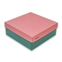 Подарочная коробочка 21х21х8 см, №10  сине-розовая купить с доставкой в любой город Украины, цена от 100 грн.