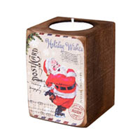 Подсвечник деревянный новогодний «Santa» купить с доставкой в любой город Украины, цена от 80 грн.