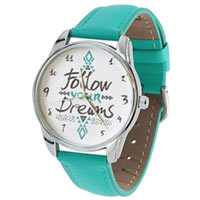 Часы ZIZ маст-хэв "Folow your dreams" (бирюзовый, серебро) купить с доставкой в любой город Украины, цена от 540 грн.