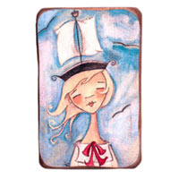 Картинка  «Девочка с корабликом на голове» купить с доставкой в любой город Украины, цена от 150 грн.