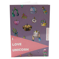 Дизайнерская тетрадь в клетку Stellar Stuff «I Love Unicorn» купить с доставкой в любой город Украины, цена от 54 грн.