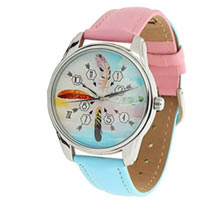 Часы ZIZ маст-хэв "Перья" (розово-голубой, серебро) купить с доставкой в любой город Украины, цена от 540 грн.