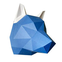 3D оригами Yumegami Голова волка «MiniWolf» S бумажная купить с доставкой в любой город Украины, цена от 225 грн.