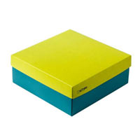 Подарочная коробочка 21х21х8 см, №1 бирюзово-желтая купить с доставкой в любой город Украины, цена от 100 грн.