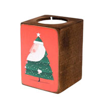 Подсвечник деревянный новогодний «Санта-ёлка» купить с доставкой в любой город Украины, цена от 80 грн.