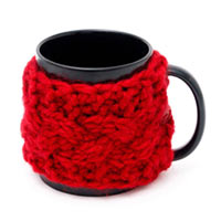 Чашка черная в вязаном чехле бордовый купить с доставкой в любой город Украины, цена от 219 грн.