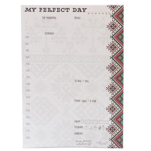 Ежедневник LifeFLUX Daily «My perfect day» вышиванка на англ. купить с доставкой в любой город Украины. Киев, Харьков, Одесса, Львов. Цена от 140 грн.