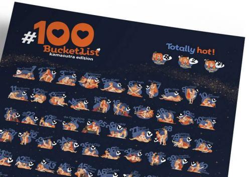 Скретч постер 1DEA.me «#100 BucketList KAMASUTRA edition» купить с доставкой в любой город Украины. Киев, Харьков, Одесса, Львов. Цена от 450 грн.