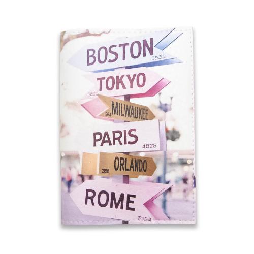 Обложка на паспорт TYTpodarki «Бостон Токио Париж» купить с доставкой в любой город Украины. Киев, Харьков, Одесса, Львов. Цена от 156 грн.