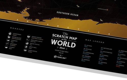 Скретч-карта мира 1DEA.me  «Travel Map» Gold BLACK купить с доставкой в любой город Украины. Киев, Харьков, Одесса, Львов. Цена от 700 грн.
