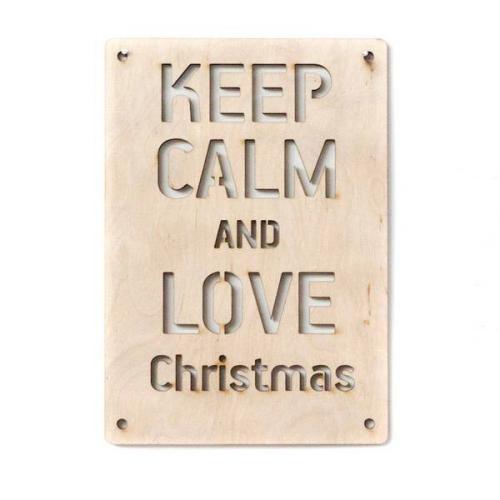 Декоративная табличка «Keep Calm & Love Christmas» купить с доставкой в любой город Украины. Киев, Харьков, Одесса, Львов. Цена от 159 грн.
